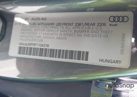 2015 Audi A3 2.0 Tdi Premium from USA, damaged, VIN WAUAJGFF0F1104378